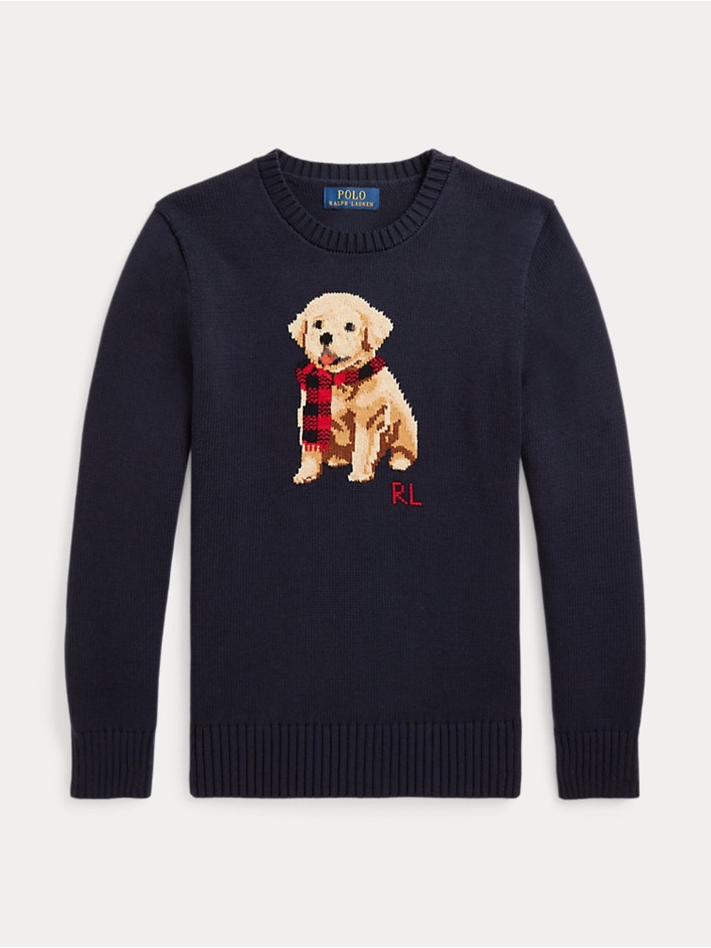 Ralph Lauren Puppy Cotton Sweater in Navy